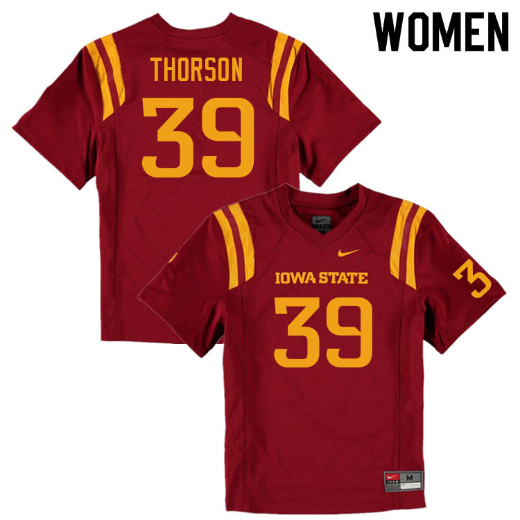 Women #39 Asle Thorson Iowa State Cyclones College Football Jerseys Sale-Cardinal